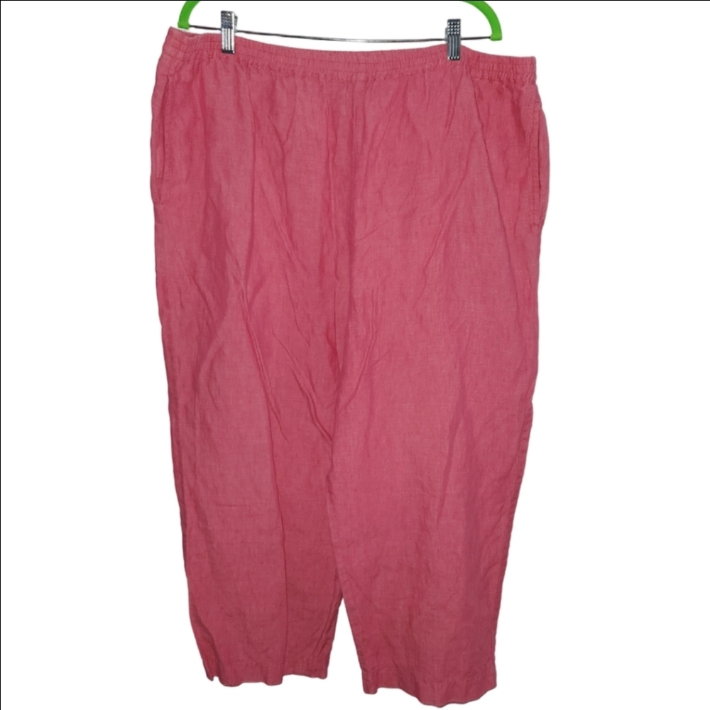 Eskandar Denim Womens Japanese Trouser Pants Sz 2 Linen EUC Pink - Picture 1 of 7